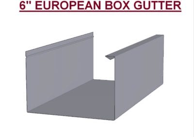 6IN EUROPEAN BOX GUTTER - 3D