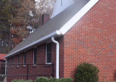 Church with white gutters