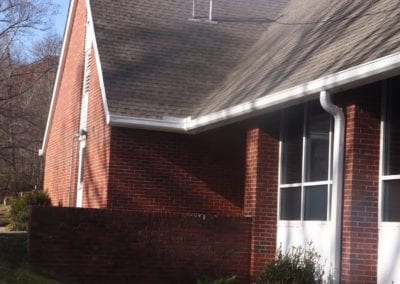 seamless gutters on a Church
